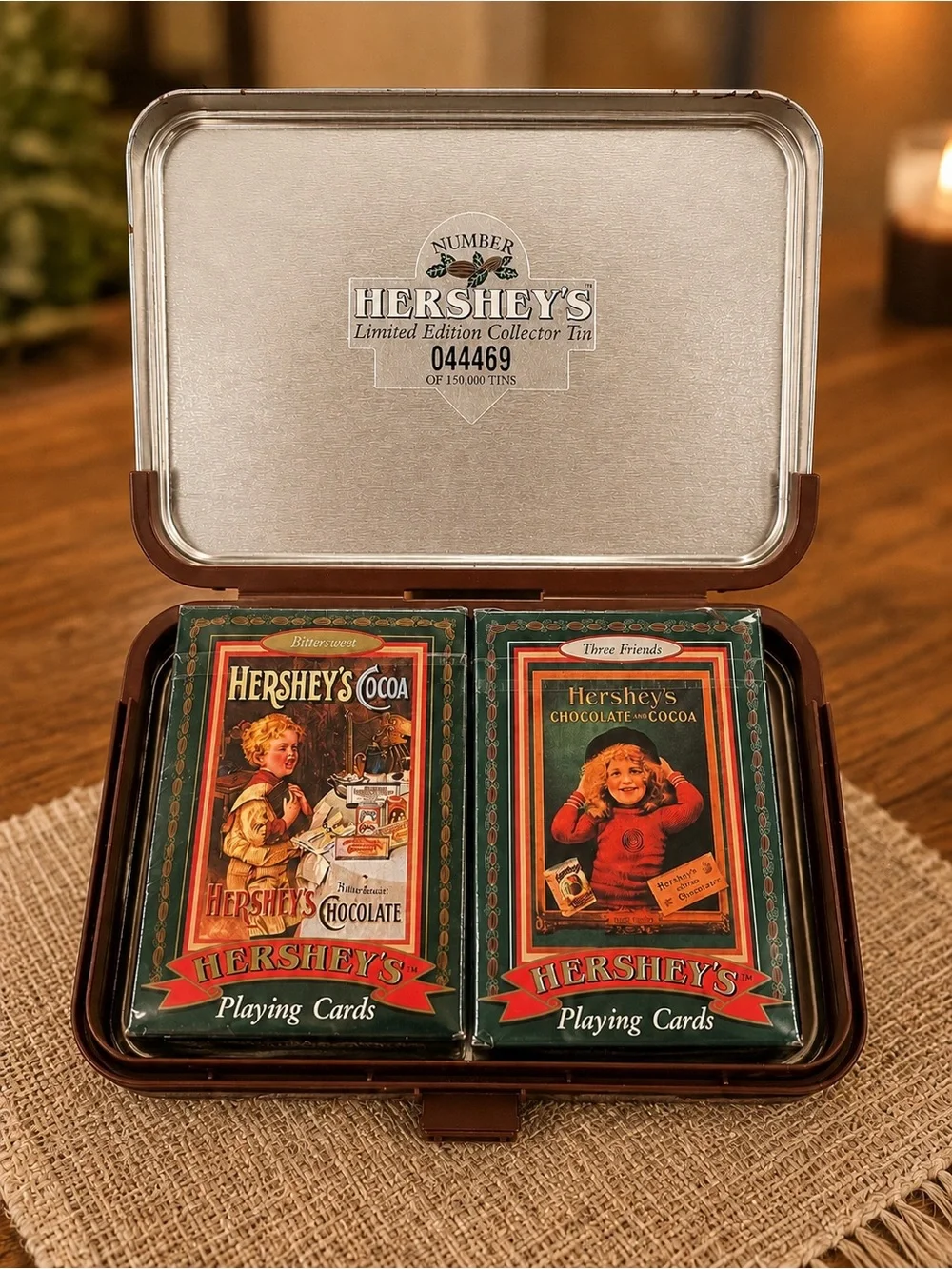 NWT Limted Edition Hershey’s collectible tin with unopened playing cards
